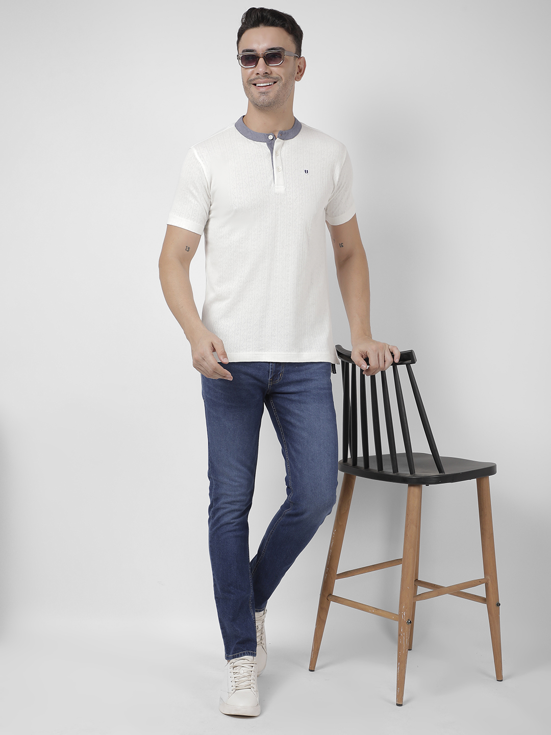 Numero Uno Men Faded Light Blue Jeans